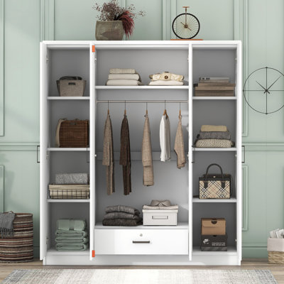 Armoire-penderie 4 portes avec tablettes