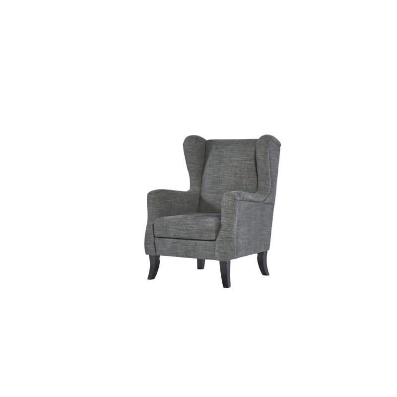 Fauteuil à oreilles en polyester 11400, Mélange de polyester gris