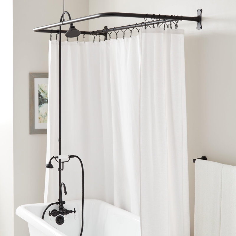 Gooseneck 60" Tub & Shower Faucet, Matte Black