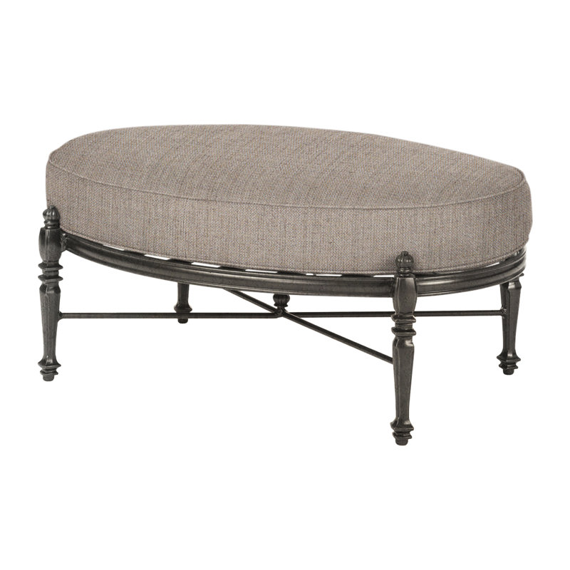 Grand Terrace Oval Ottoman with Sunbrella Cushions, Cast Ash Sunbrella® Plainweave, Desert Bronze