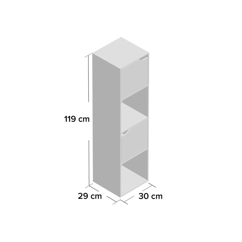 Kalyn 119cm H x 30cm W Cube Bookcase, Black