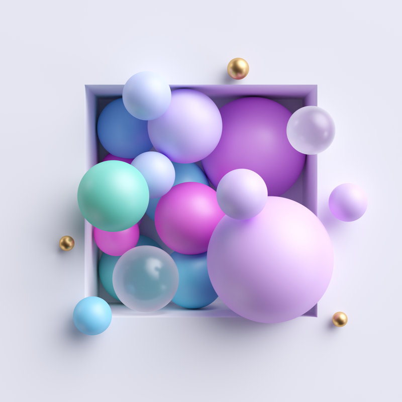 Pastel Balls - Wrapped Canvas Print, 30cm H x 30cm W x 3.8cm D