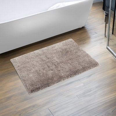 Better Trends Haven Collection 100% Polyester 2100 GSM Bath Rug, Non-Slip TPR Backing, 21" x 34" Soft, Absorbent & Quick Dry Rug for Bathroom, Shower, Tub, Vanity & Sink Area, Beige