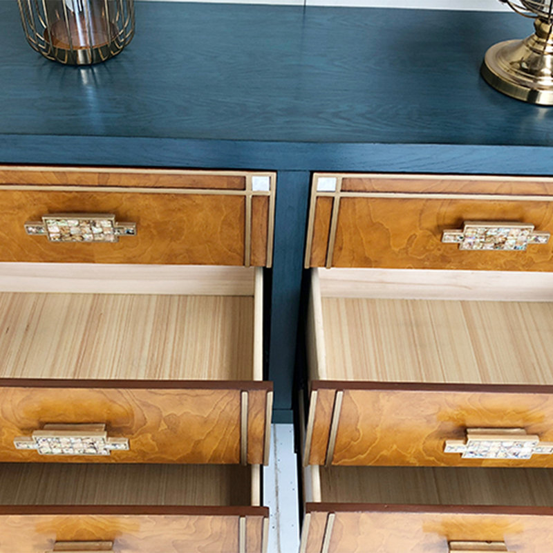 Modern sea shell handle drawer accent cabinet