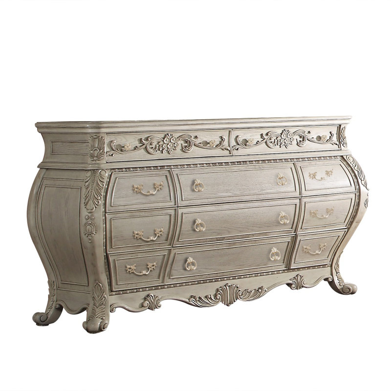 Commode 11 tiroirs, Blanc antique