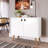 Amber 33" Mid-Century Modern 2-Door Accent Cabinet with 2 Shelves in White-71014189