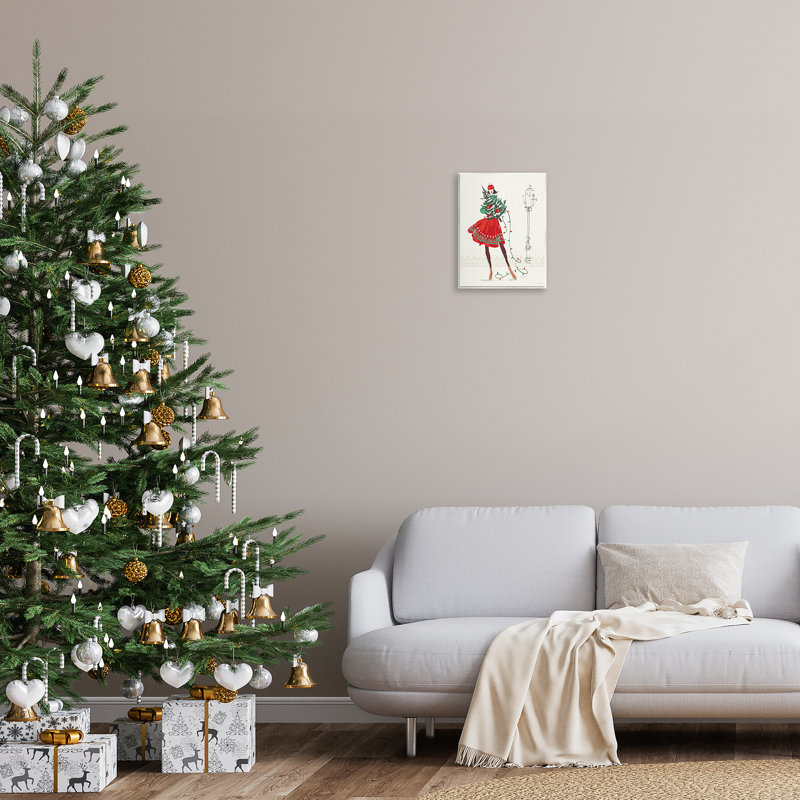 Art mural sur toile Festive Fashion Girl par Anne Tavoletti