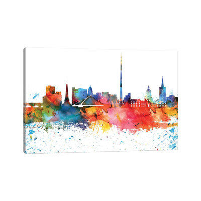 Dublin Skyline 1 Piece Wrapped Canvas Painting