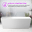 Baignoire de trempage autoportante en acrylique 59 po x 30 po Elena-84363952