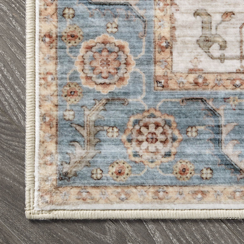  Dalileh Dream Mink Printed Chenille Rugs, Neutral/Multi, 5'3" x 7'5"