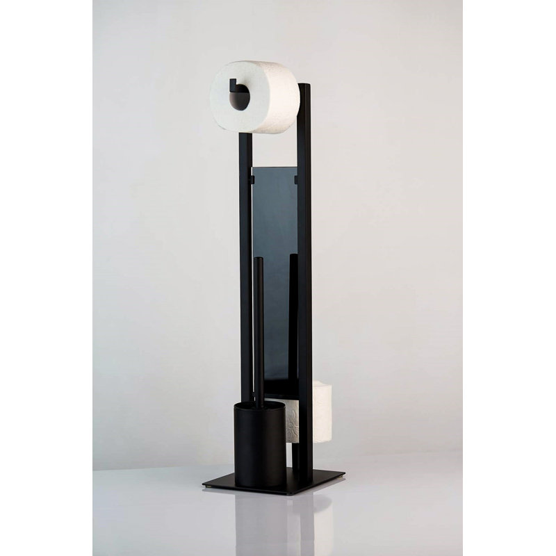 Roberge Free -standing Toilet Paper Holder, Black