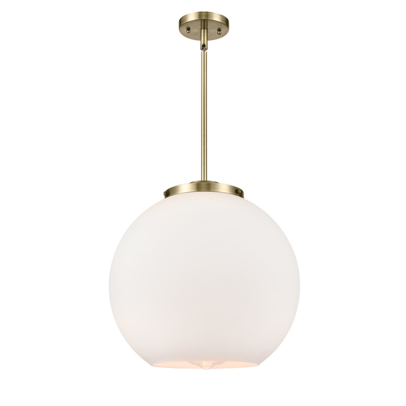Luminaire suspendu simple à 1 lumière Ralph, Laiton antique