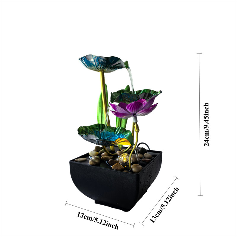 Fontaine de bureau lotus vert lézard