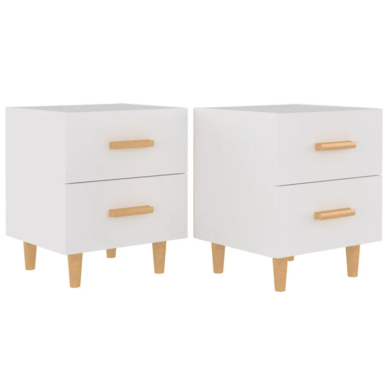 Jahleya 2 Drawer Bedside Table, White