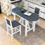 Ensemble de salle à manger à tréteaux extensible 3 pièces Bibeta, table en bois avec abattants et chaises rembourrées-165408908-165408910-165408911