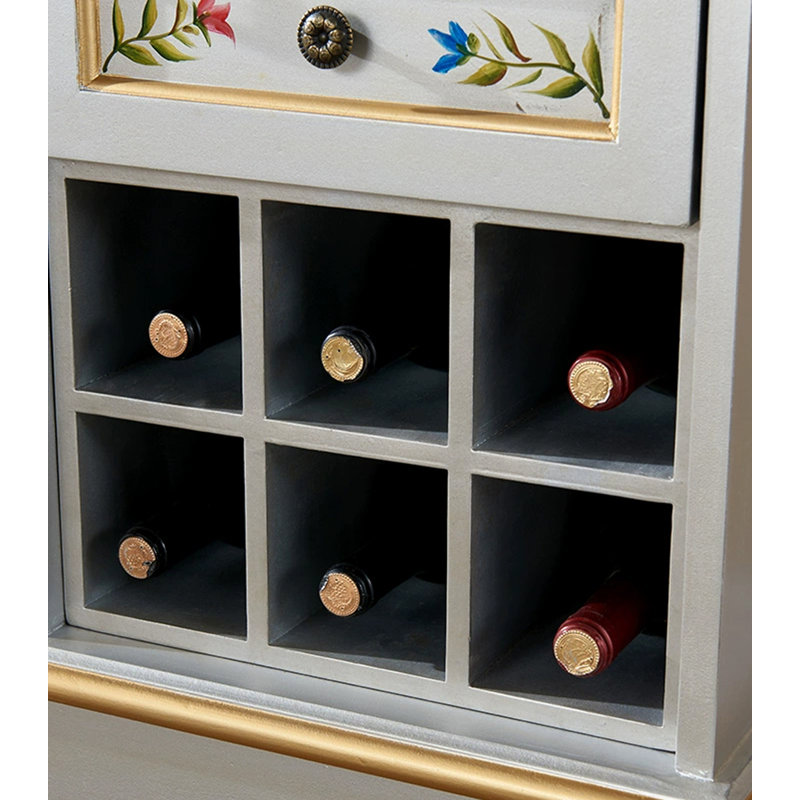 32.28" Silver Rectangular Solid Wood Wine Racks