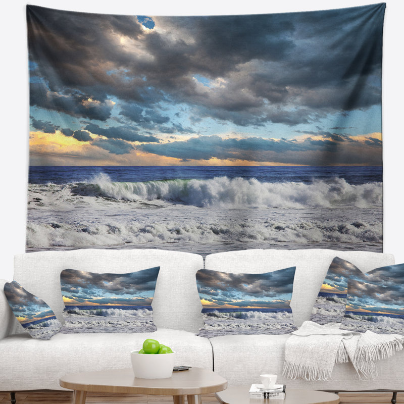 Tapisserie sur la plage, H 50 po x l 60 po