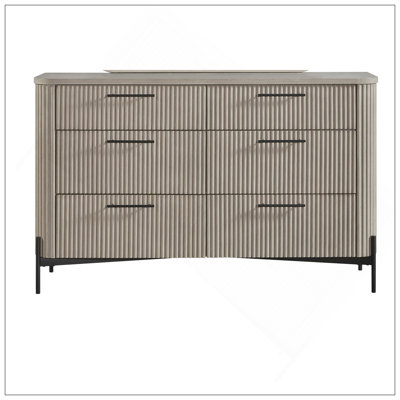 Commode élégante avec base en métal et tiroir de rangement pour rangement organisé, commode avec rangement pour espace de vie