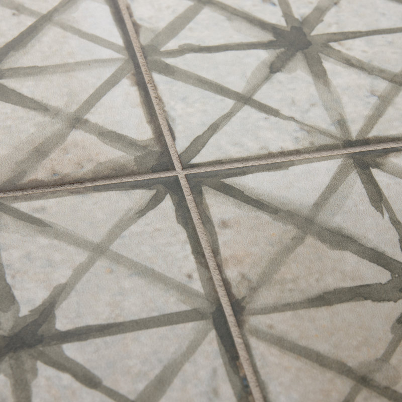 Kings Temple 18" x 18" Ceramic Patterned Wall & Floor Tile, Sage