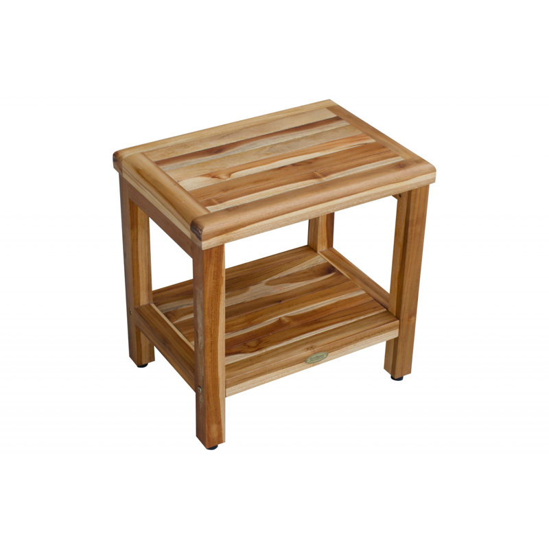 Ripley 12'' W Teak Shower Bench, 18" H x 18" W x 14" D, Brown