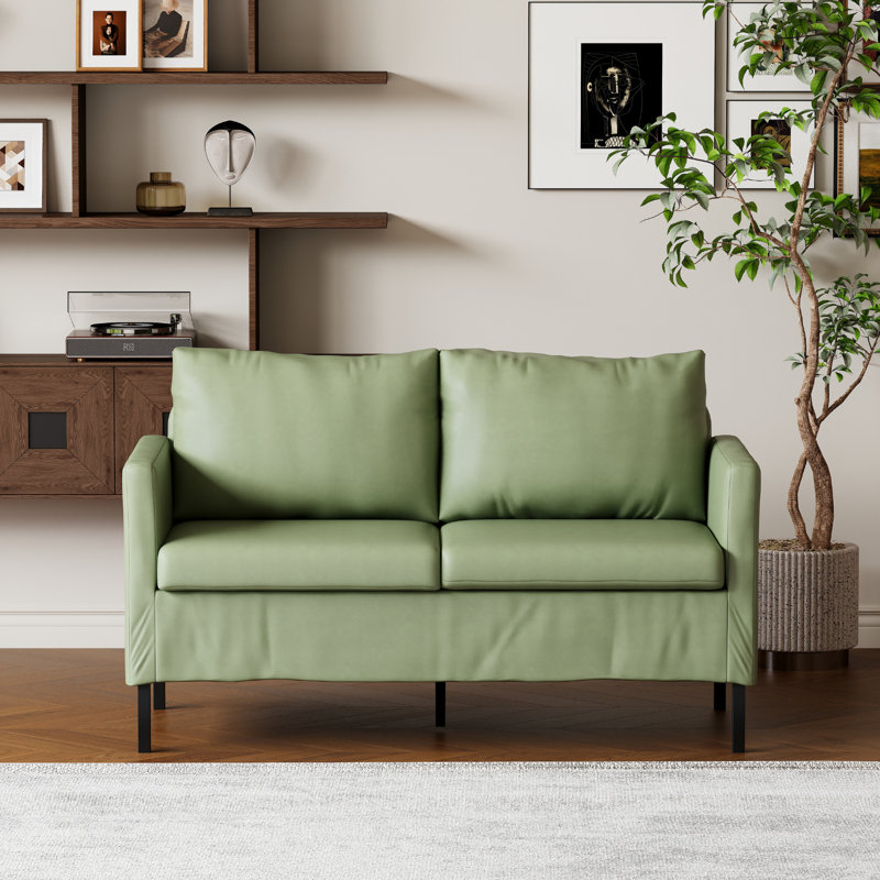Causeuse moderne en similicuir de 51 po, Vert