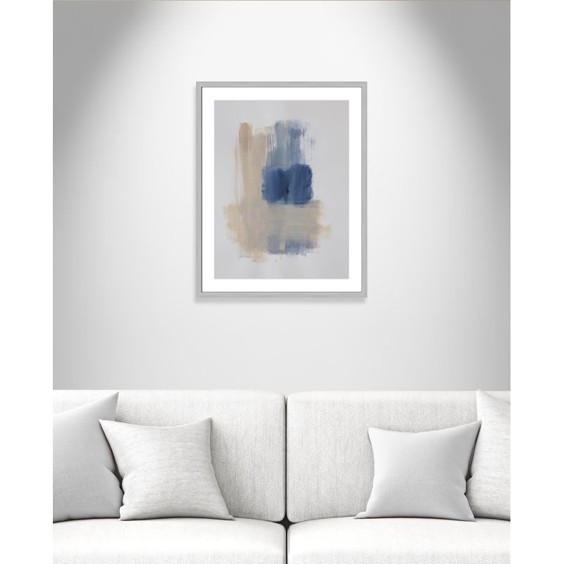 Macathurn Powder Room Wash III sur papier, H 29,5 po x l 23,5 po x P 1,25 po, Cadre photo argenté mat