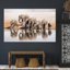 Reproduction d'art sur toile imprimée, "Majestic Elephants in Safari Decor", toile tendue 1P