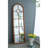 24X79" Half-Round Elongated Mirror With Decorative Window Look Classic Architecture Style Solid Fir Wood Interior Decor