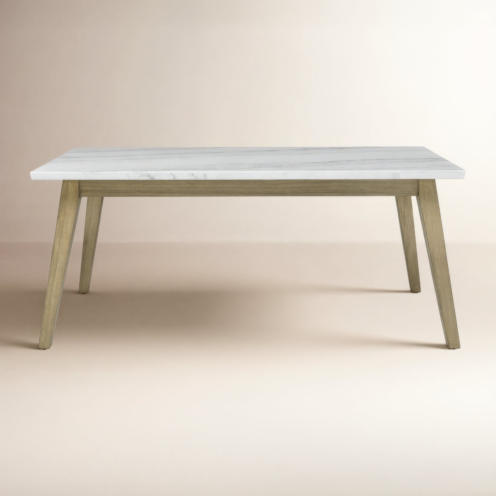 Lucia 72" Genuine Marble Dining Table, Brown