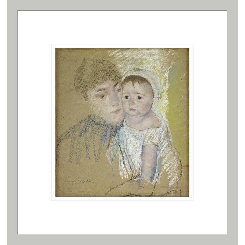 «Baby Bill in His Cap and Shift Held by His Nurse» par Mary Cassatt, impression giclée encadrée, H 14,61 po x l 13,75 po