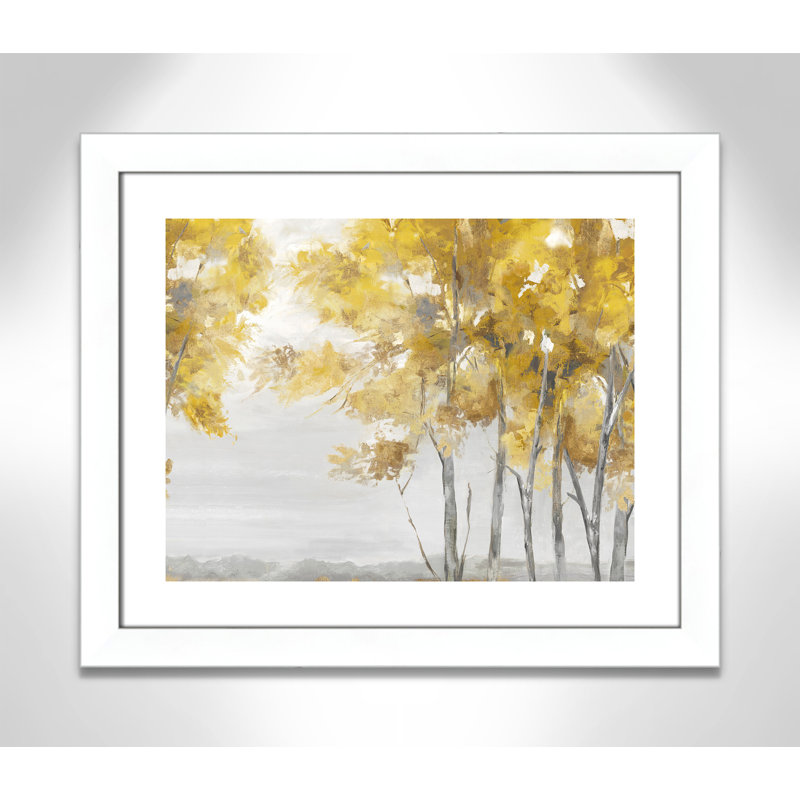 Jaune altruiste - Art encadré autoportant, Cadre blanc mat, H 23 po x l 27 po x P 1,25 po