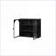 Armoire murale en fer noir moderne de 27,56 po Verre trempé 2 portes avec rangement à 3 niveaux Motif tissé | Peu encombrant | Durable