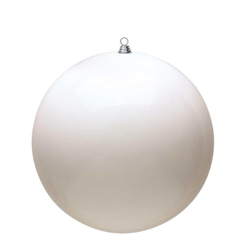 Ornement boule des Fêtes, Blanc, 2,4 po x 2,4 po x 2,4 po