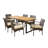 Eligha 6 - Person Acacia Solid Wood Patio Dining Set Rectangular Table with Cushions Included