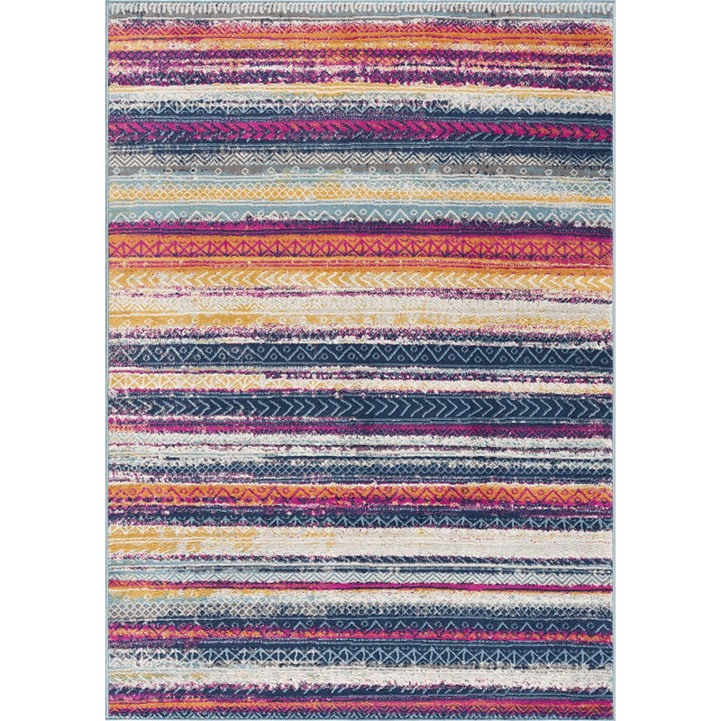 Irregular Striped Area Rug, Rectangle 2'3" x 4'7"