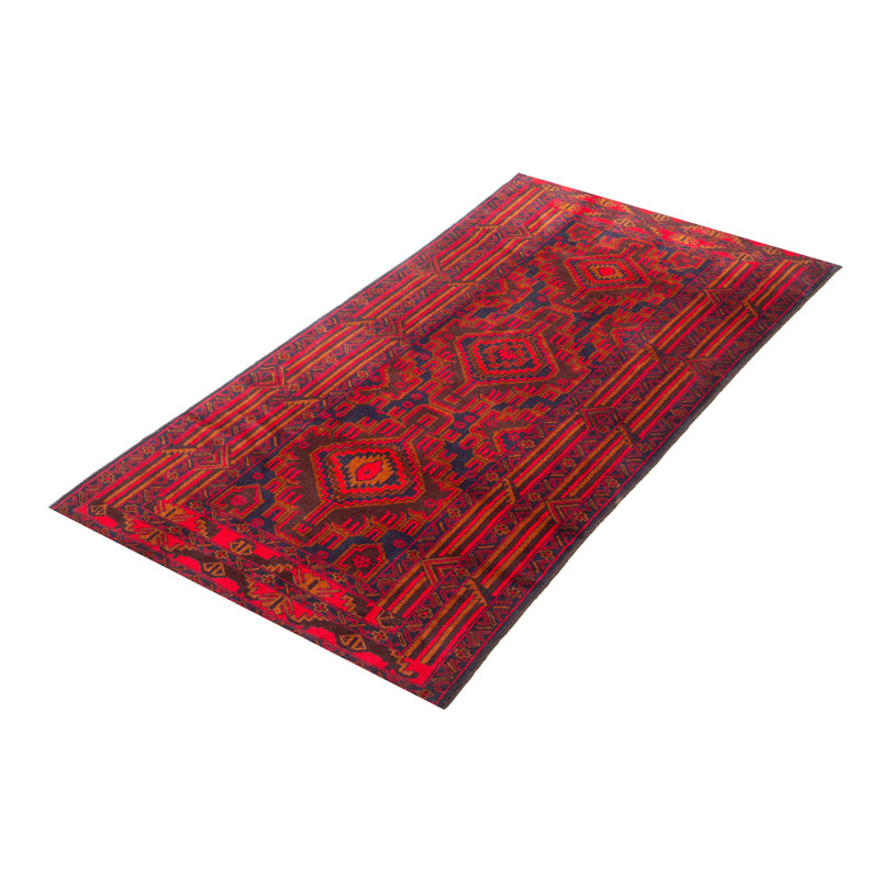 Tapis bleu foncé Teimani 3 pi 10 po x 7 pi 0 po