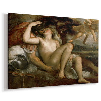 Mars, Vénus et Cupidon-Titien-Toile tendue avec châssis-c. 1530