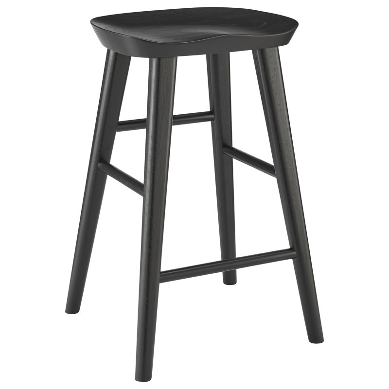 Tabouret de bar et de comptoir Anzie, Tabouret de comptoir (siège d'une hauteur de 25,8, Noir