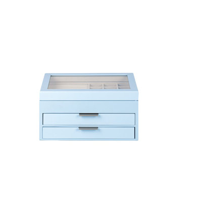 Powder Blue Lift Top Jewellery Box 