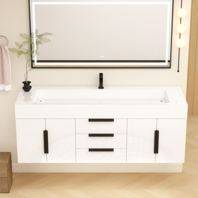 Jessica 60'' Wall-Mounted Single Bathroom Vanity