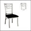 Chaises de salle à manger contemporaines en métal argenté 2 pièces avec siège en microfibre noire et dossier en échelle, durables et élégantes pour les salles à manger modernes.