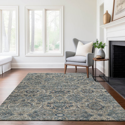 Tapis bleu Premium Alliah AMF95 lavable à la machine