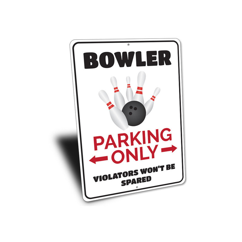 Enseigne en aluminium Bowler, H 14 po x l 10 po x P 0,04 po