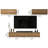 Wall Mounted Entertainment Center – 4-Piece Walnut Floating Tv Console With Matching Front Upper Wall Cabinets