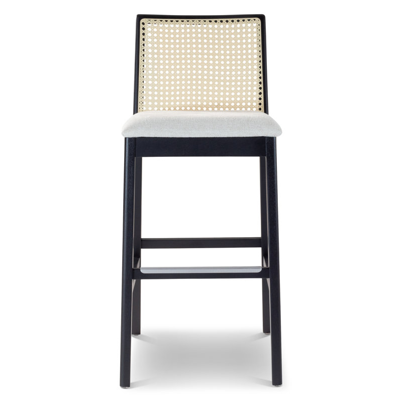 Modern Brazilian Upholstered Bar Stool, Harvest Natural,Ebano,Natural, Bar Stool (29.5" Seat Height)