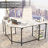 56.9" L Shaped Desk with Shelves Corner Computer Desk Large Table-58619203