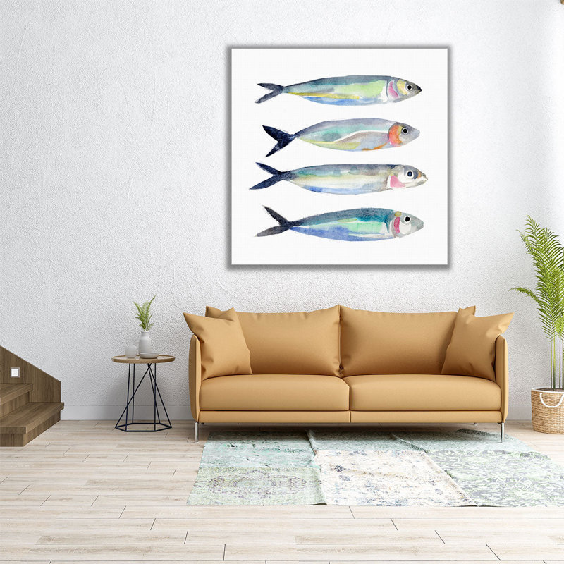 «Sardine Team I», reproduction d'art sur toile, H 16 po x l 16 po