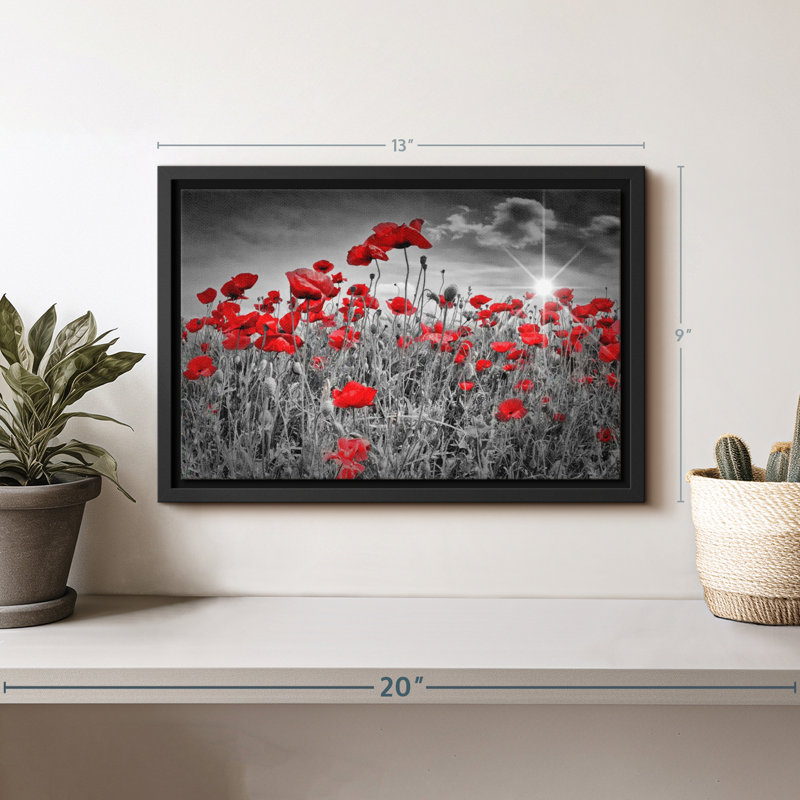 Floral et botanique «Red Poppies Pop», H 9 po x l 13 po