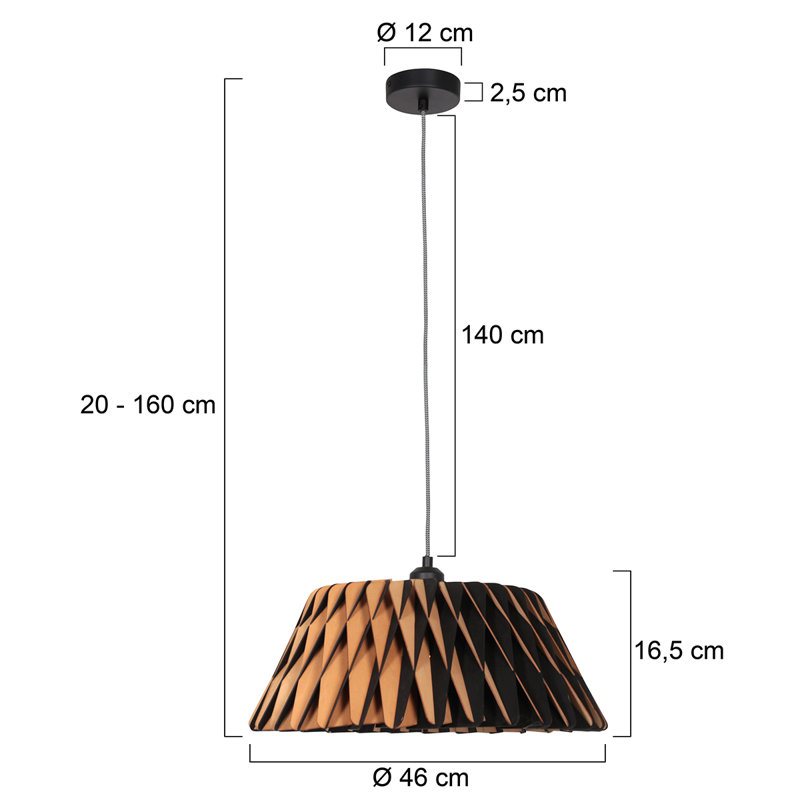 Elmwood 1 - Light Beech Dome Pendant