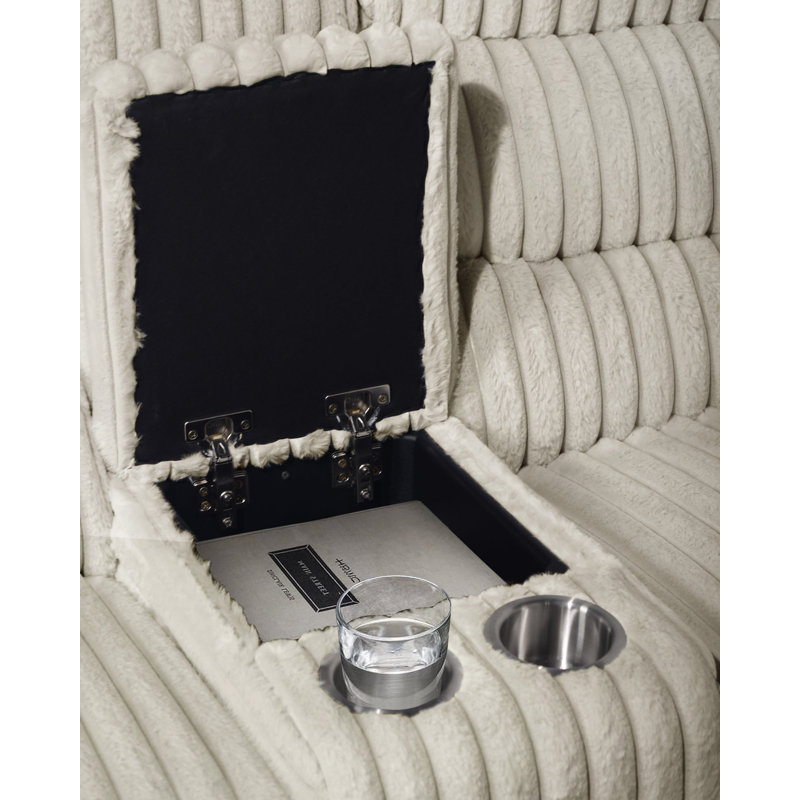 Canapé modulaire en velours côtelé Calantha (crème), Tissu crème